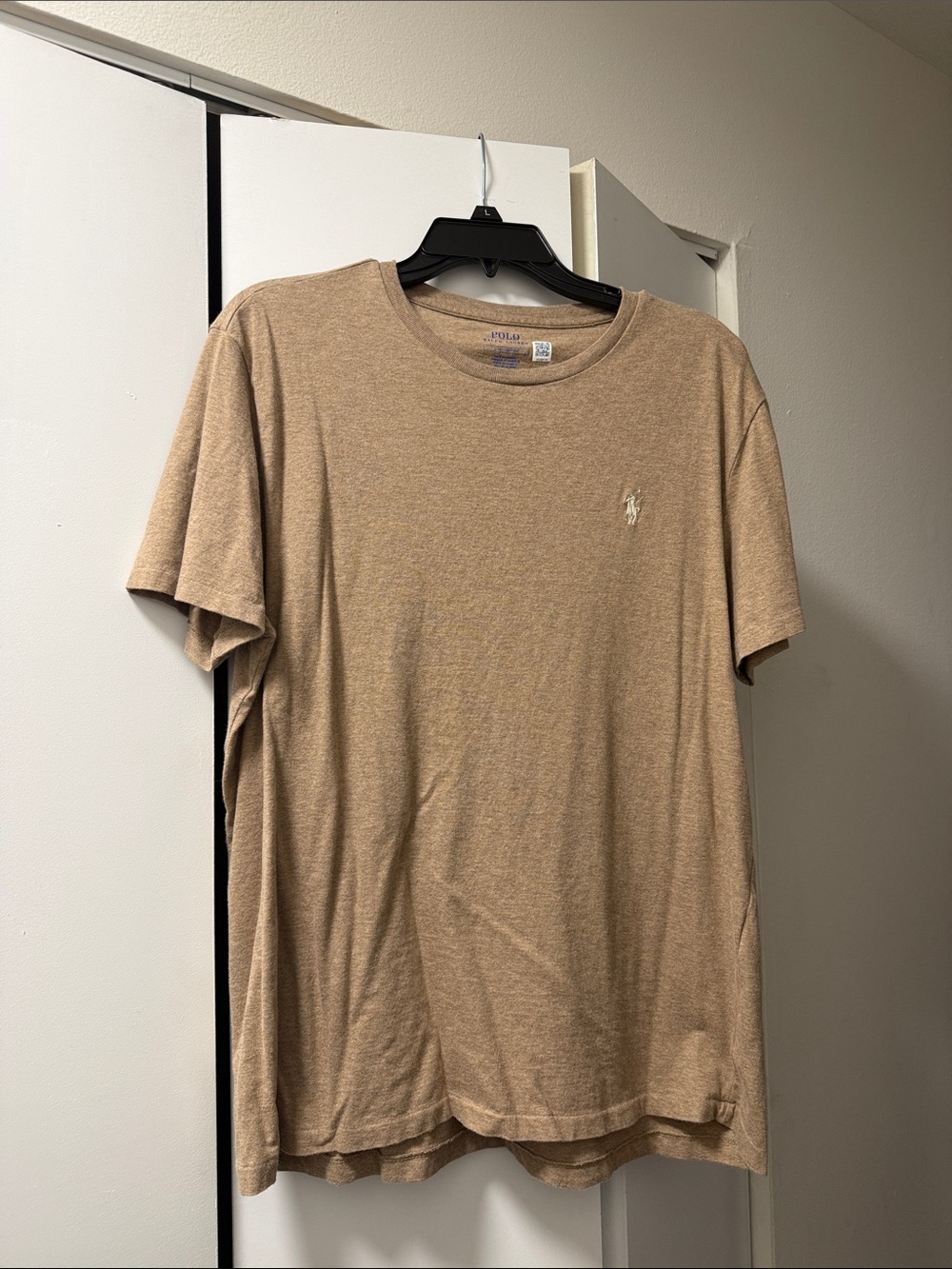 Polo by Ralph Lauren Men's Short-Sleeve Crewneck Tee in Tan Heather